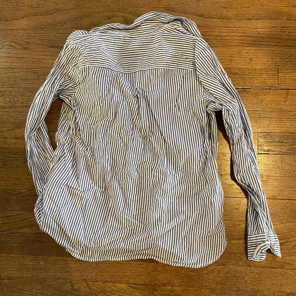 Striped Long Sleeve Button Down Blouse - Picture 3 of 3